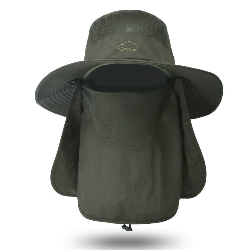Men's Wide-Brim Fishing Sun Hat – Nylon, Quick-Dry, Fits 56–60cm Head Circumference