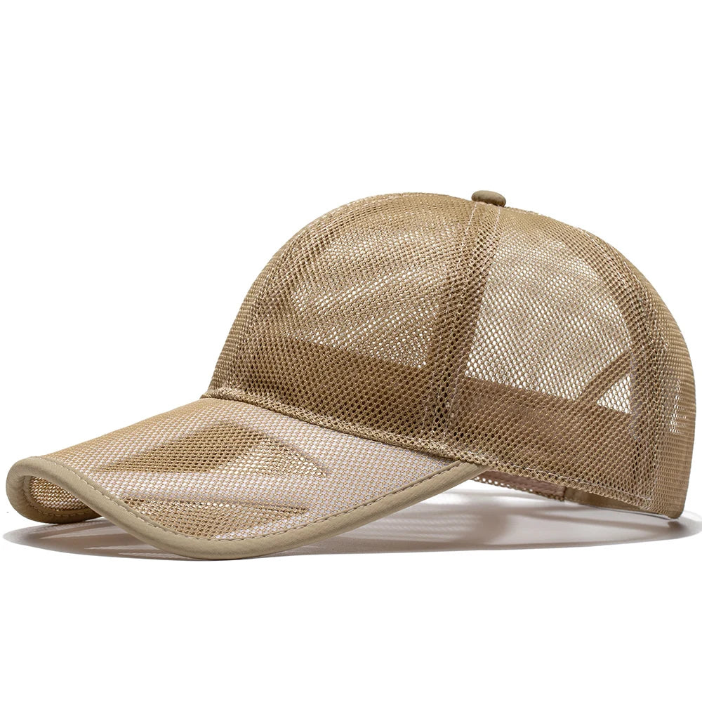 Adult Summer Mesh Sun Cap Lady Outdoors Sport Hat Man Big Size Baseball Caps