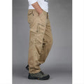 Men's Cotton Cargo Overalls for Camping & Hiking - Straight-Leg, Multi-Pocket Baggy Trousers