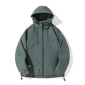 Cargo Jacket Men Outdoor Hiking Solid Color Hooded Loose Jacket