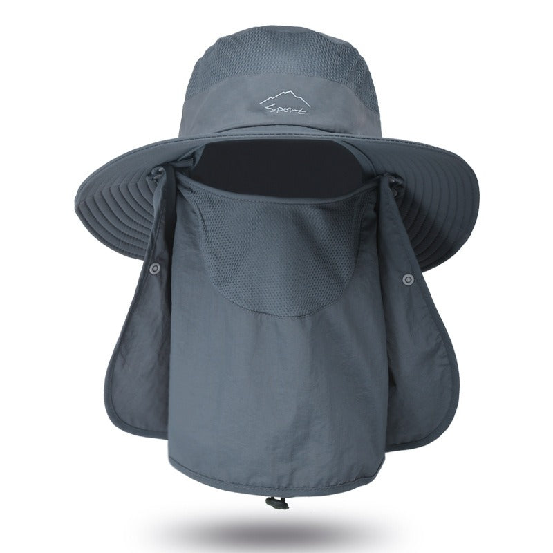 Men's Wide-Brim Fishing Sun Hat – Nylon, Quick-Dry, Fits 56–60cm Head Circumference