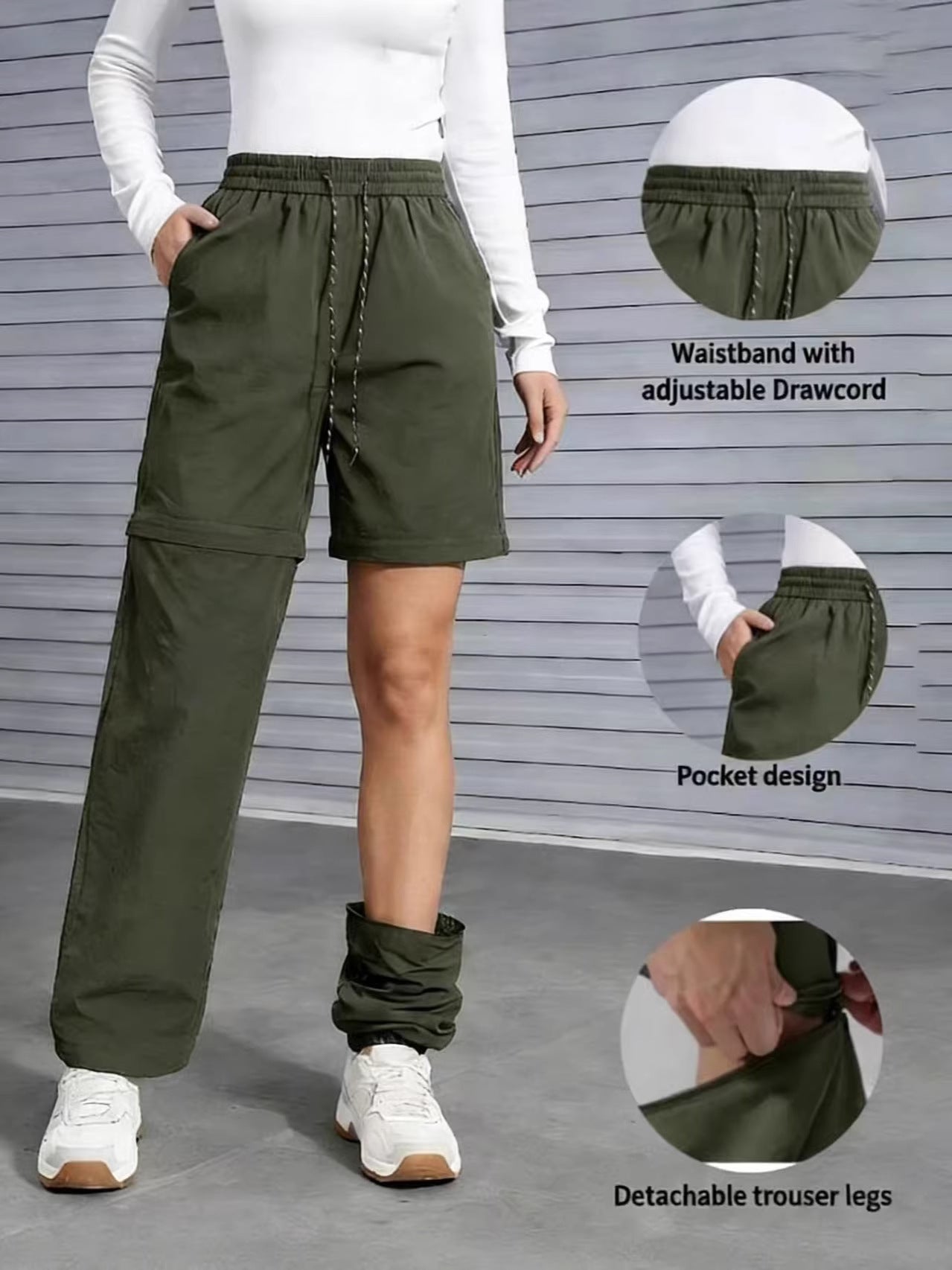 Women's Convertible Hiking Pants - Waterproof Quick-Dry Cargo Trousers with Zip-Off Legs for Camping, Fishing & Travel