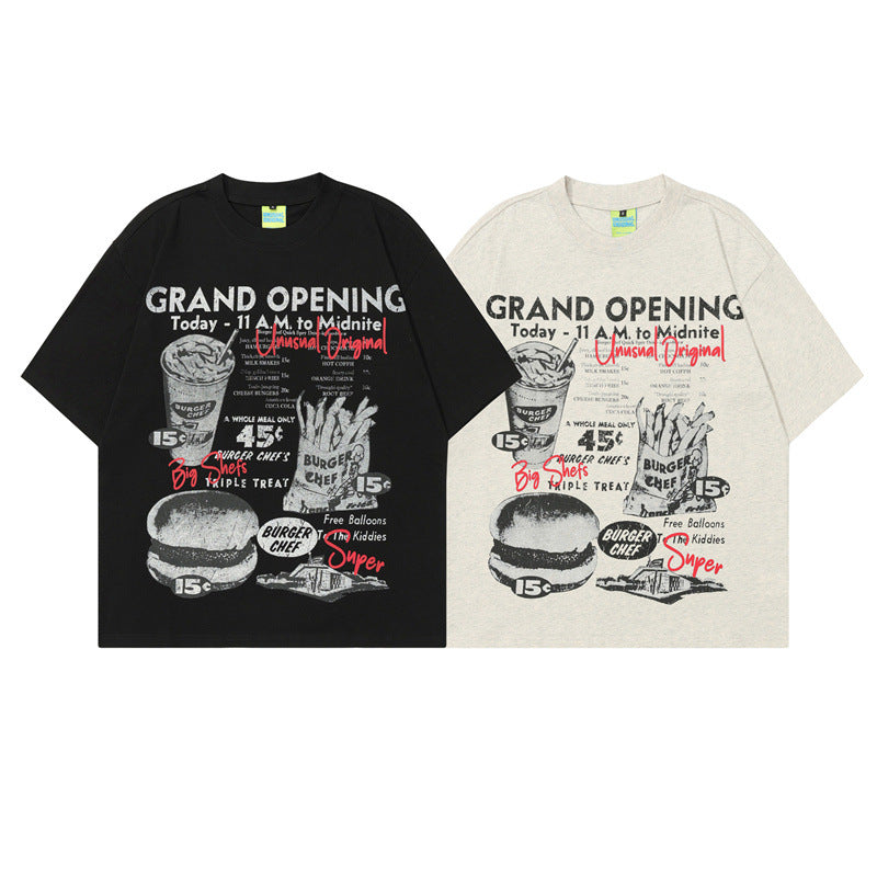 Camping printed men's and women's loose T-shirt