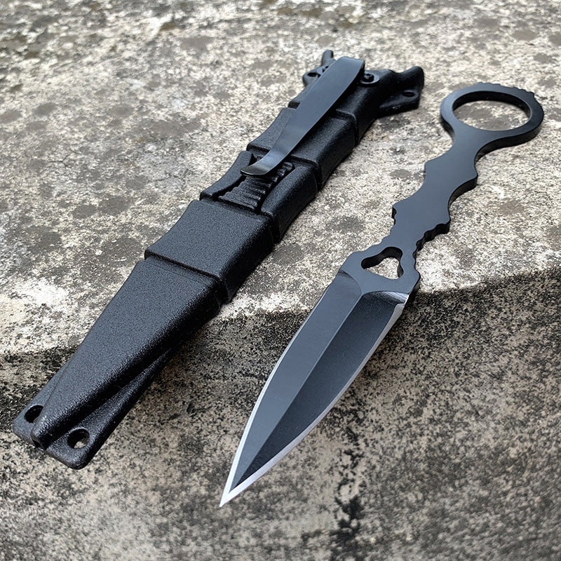 Fixed Blade Outdoor Knife – 440 Steel, 17cm Total Length, Nylon/Fiberglass Sheath