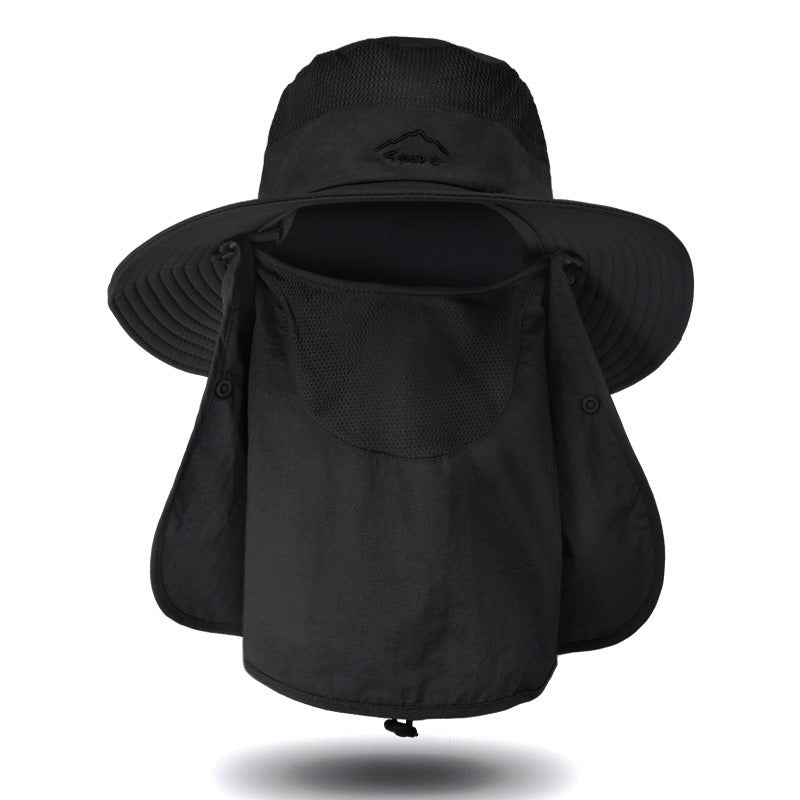 Men's Wide-Brim Fishing Sun Hat – Nylon, Quick-Dry, Fits 56–60cm Head Circumference