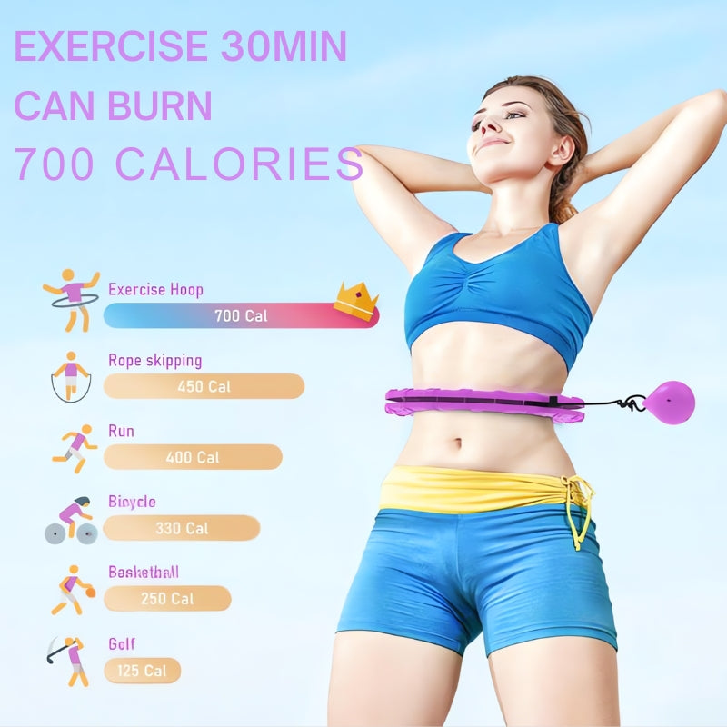 Weighted Hula Hoop Set – 24 Adjustable Links, 0.7–1.0 lb, with Waist Trainer