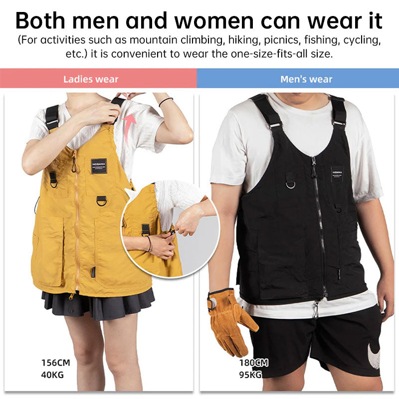 Multi-Pocket Sleeveless Vest, Camping Fishing Work Travel Hiking Shoulder Bag Waistcoat, Unisex Utility Jacket