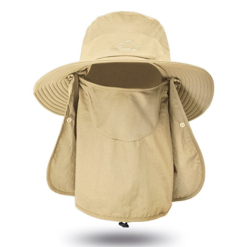 Men's Wide-Brim Fishing Sun Hat – Nylon, Quick-Dry, Fits 56–60cm Head Circumference