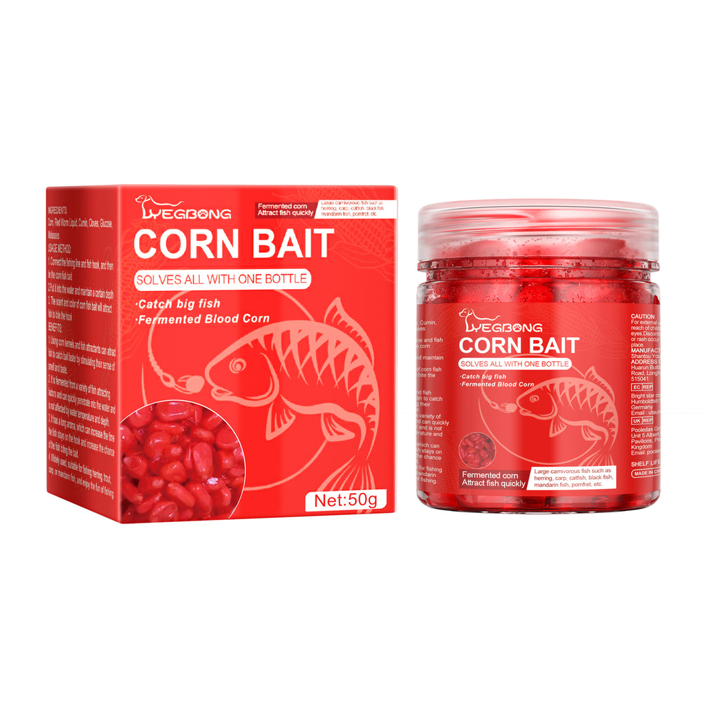 Corn Fishing Bait – Scented with Red Bug Liquid, Cumin & Cloves, Freshwater Fishing