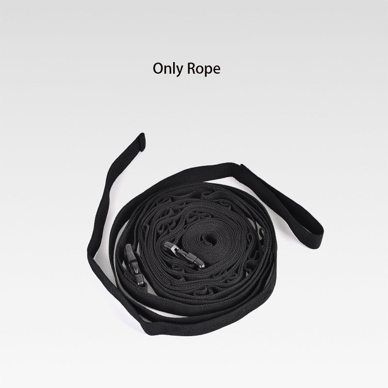 Adjustable Camping Clothesline Strap – 19 Hooks, Tent Storage Rope, Lanyard