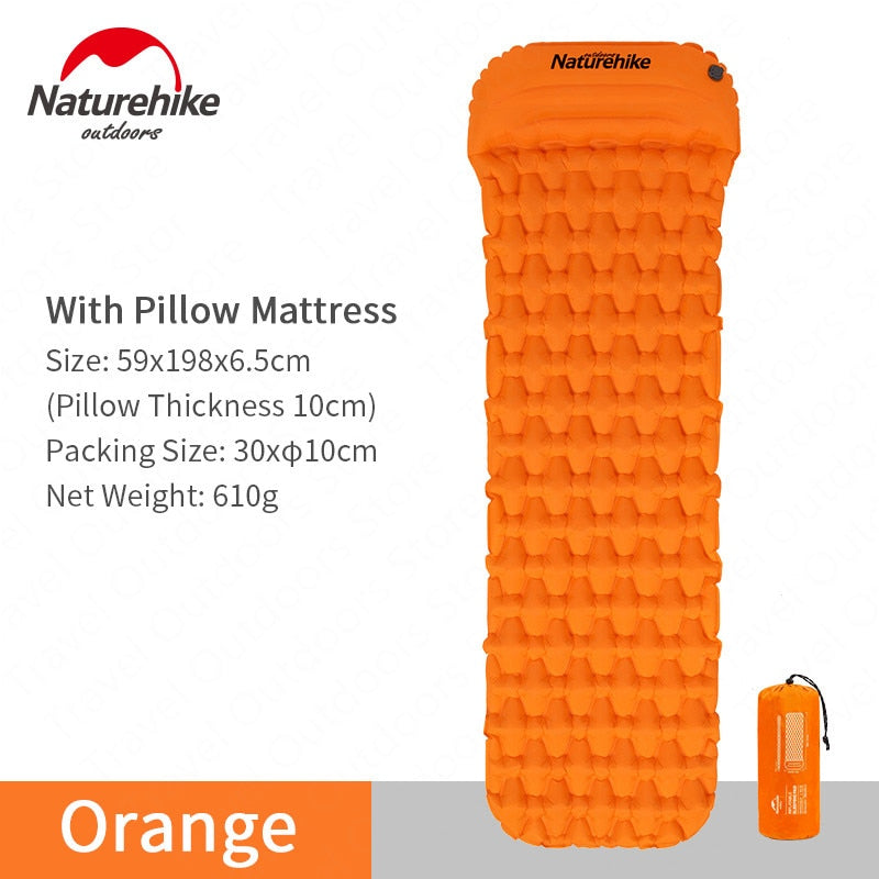 Inflatable Camping Sleeping Pad – Nylon TPU, 59×195cm, Ultralight, with Optional Pillow