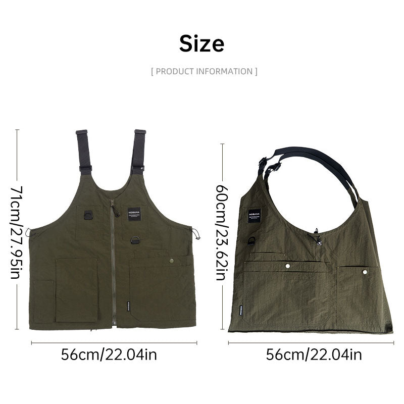 Multi-Pocket Sleeveless Vest, Camping Fishing Work Travel Hiking Shoulder Bag Waistcoat, Unisex Utility Jacket