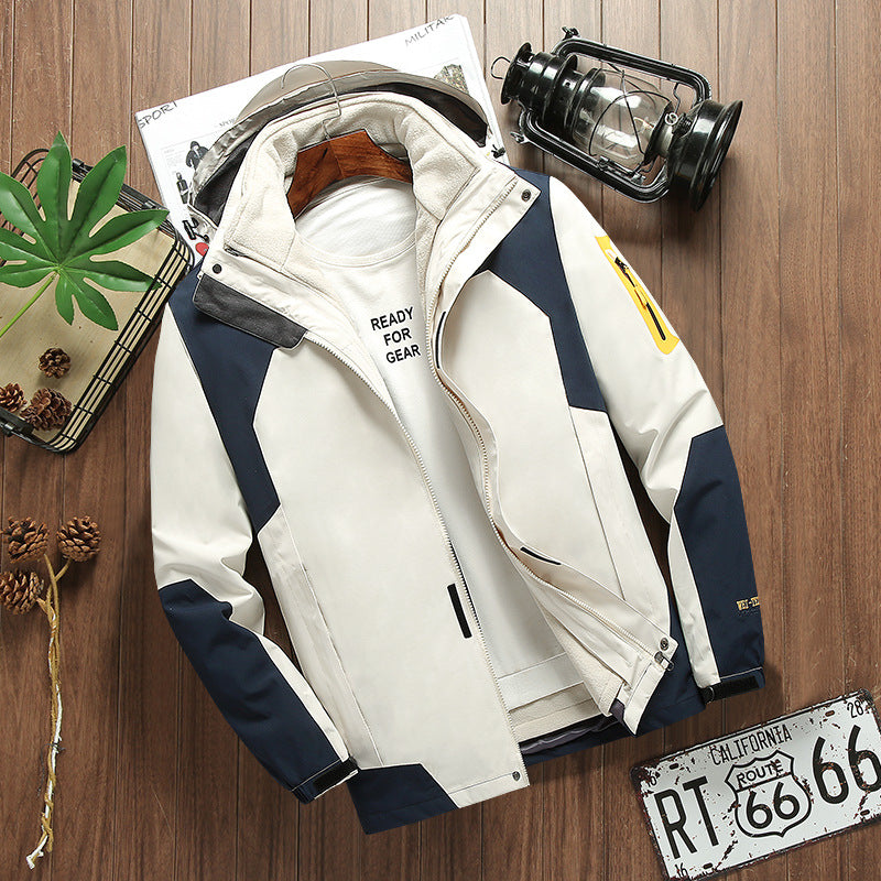 Stormtrooper outdoor three in one detachable autumn and winter fleece warm hiking suit windproof and breathable jacket