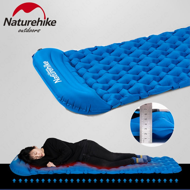 Inflatable Camping Sleeping Pad – Nylon TPU, 59×195cm, Ultralight, with Optional Pillow