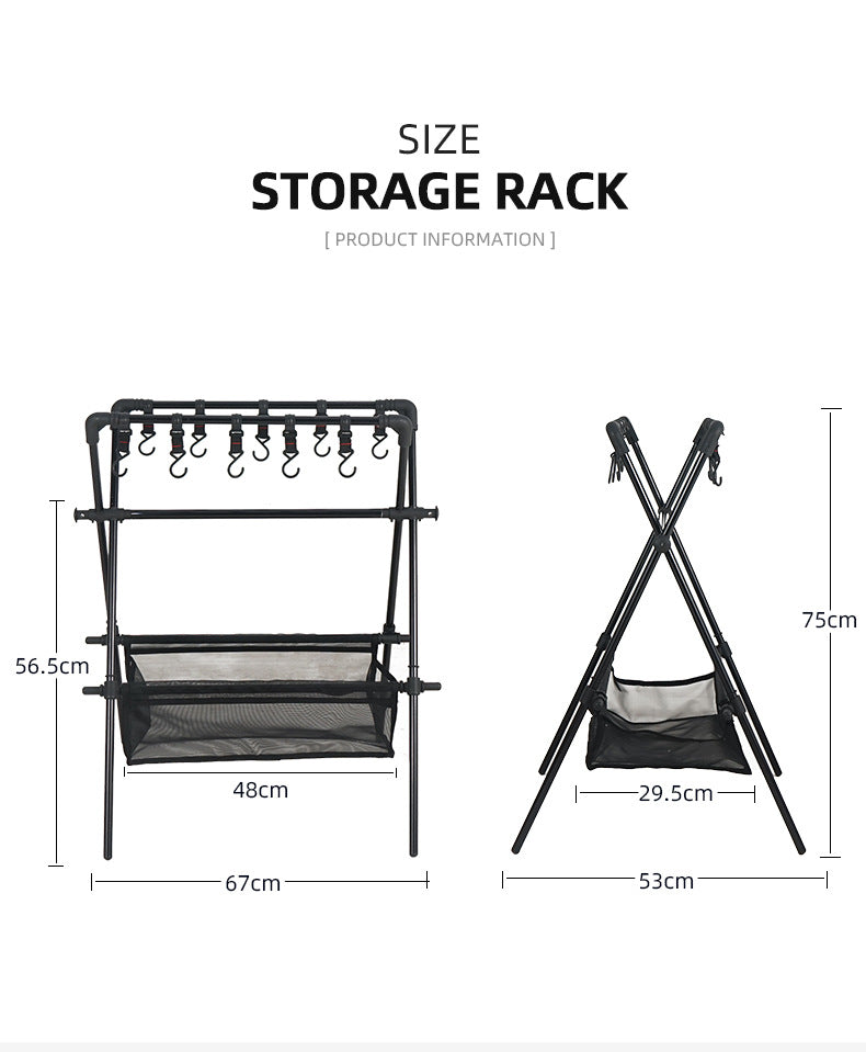 Folding Camping Drying Rack – Car Roof Storage, Portable Outdoor Shelf