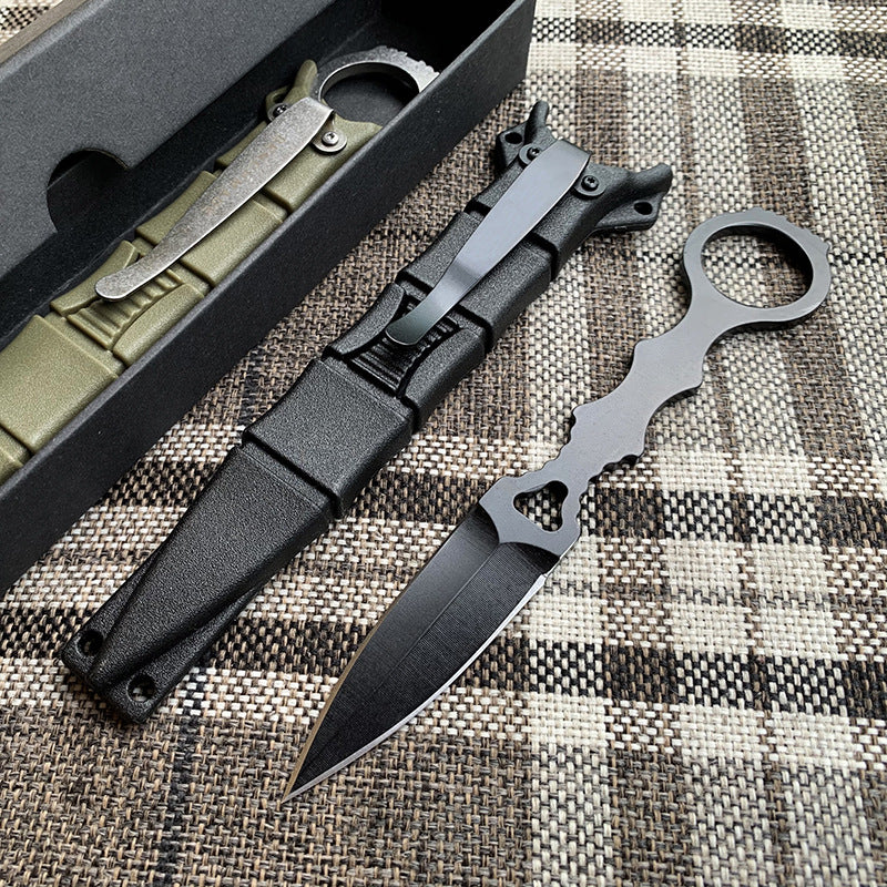 Fixed Blade Outdoor Knife – 440 Steel, 17cm Total Length, Nylon/Fiberglass Sheath