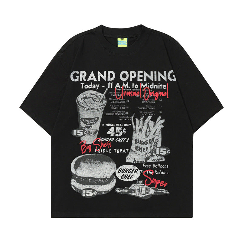 Camping printed men's and women's loose T-shirt