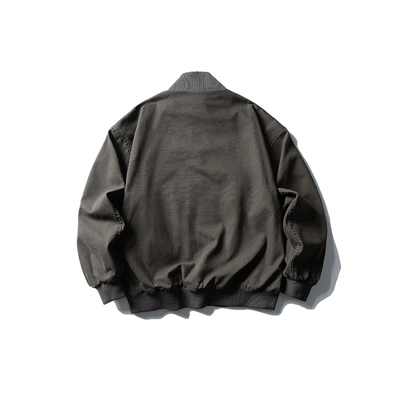Clean Fit Stand Collar Jacket for Couples Outdoor Hiking Casual Outerwear