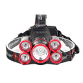 LED Headlamp 1500  5*T6 Headlamp Bike Head Lamp Light 18650 Rechargeable Fishing Camping Flashlight