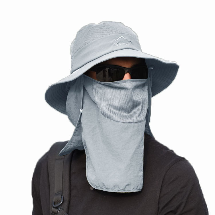 Men's Wide-Brim Fishing Sun Hat – Nylon, Quick-Dry, Fits 56–60cm Head Circumference