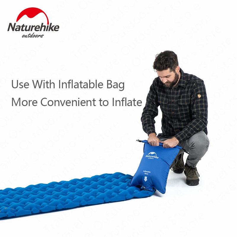 Inflatable Camping Sleeping Pad – Nylon TPU, 59×195cm, Ultralight, with Optional Pillow