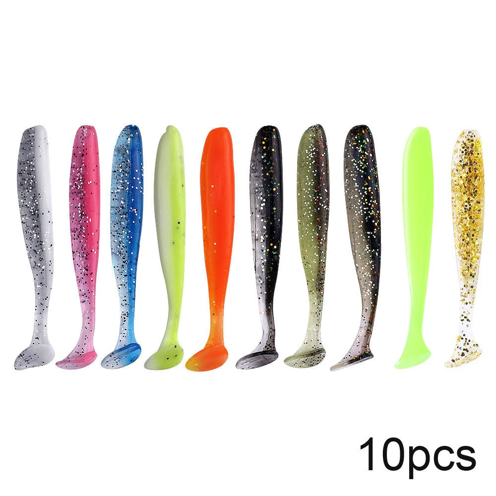 Soft Silicone Fishing Lures – 10-Pack, 7cm, 2g, Swimbait Wobblers, Sea Fishing