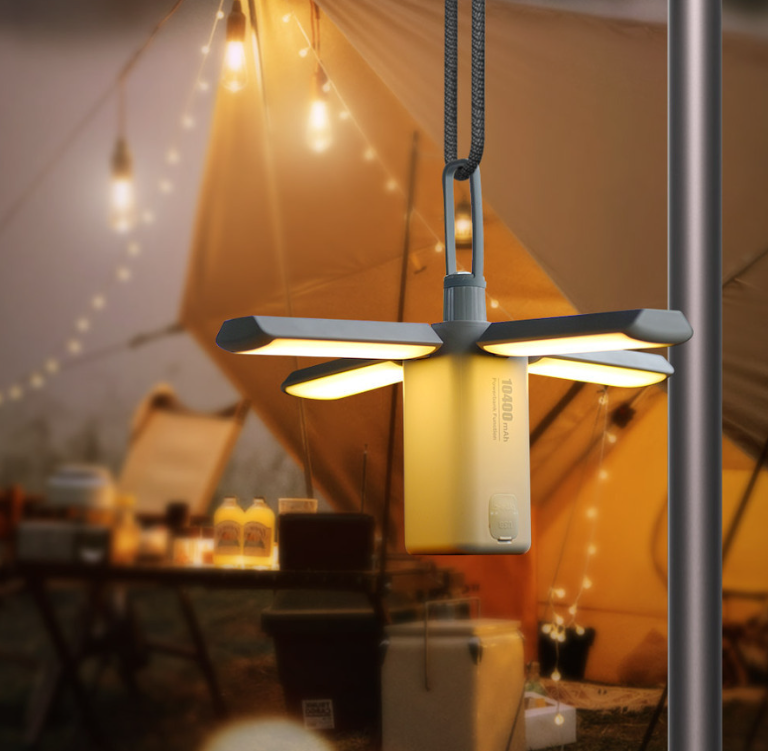 Multi-Function LED Camping Lantern – Solar Rechargeable, Flashlight, Canopy Light