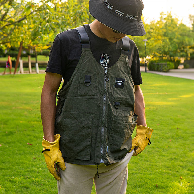 Multi-Pocket Sleeveless Vest, Camping Fishing Work Travel Hiking Shoulder Bag Waistcoat, Unisex Utility Jacket