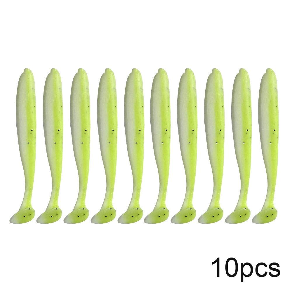 Soft Silicone Fishing Lures – 10-Pack, 7cm, 2g, Swimbait Wobblers, Sea Fishing