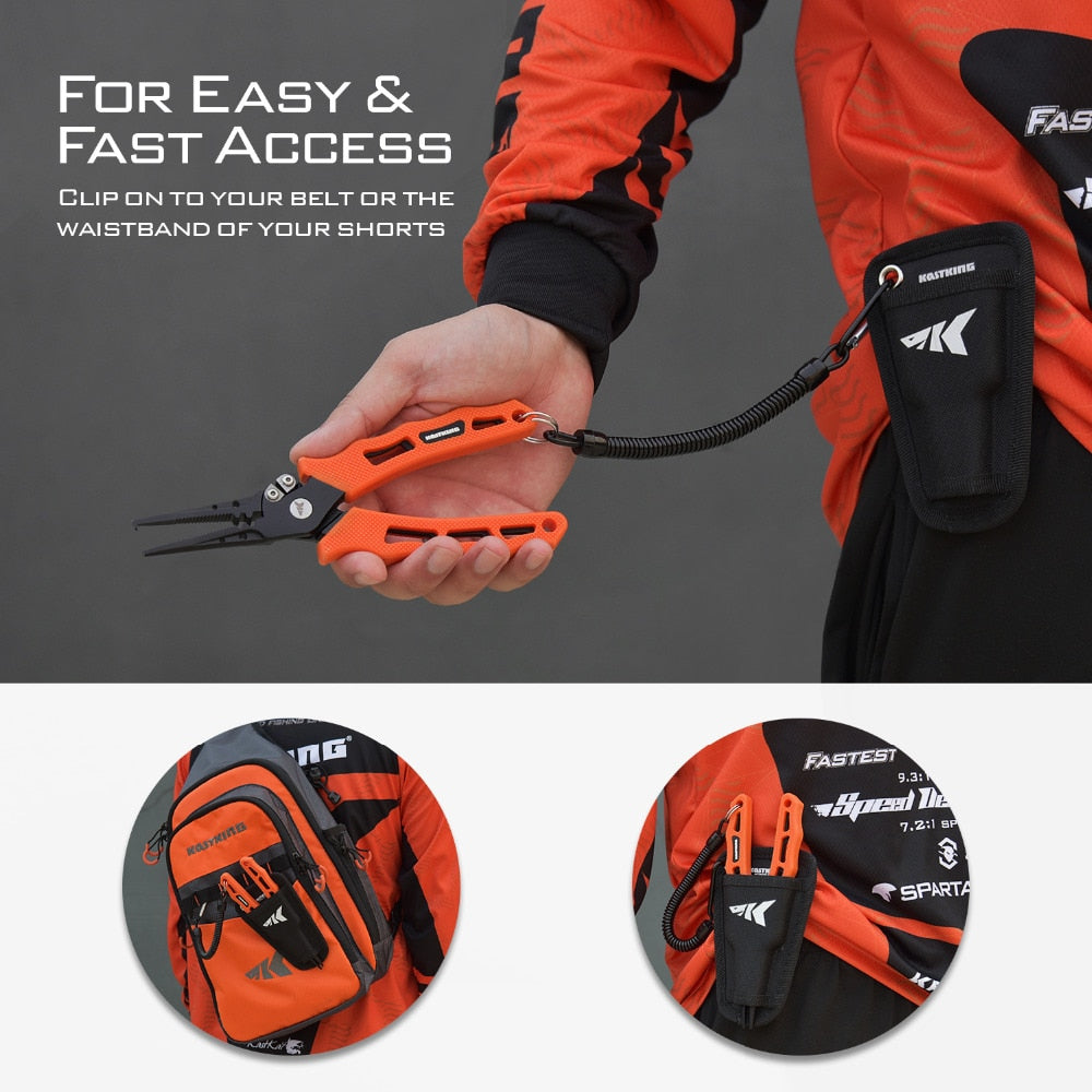 KastKing Fishing Pliers – 420 Stainless Steel, Tungsten Carbide Braid Cutter, Hook Remover, Saltwater