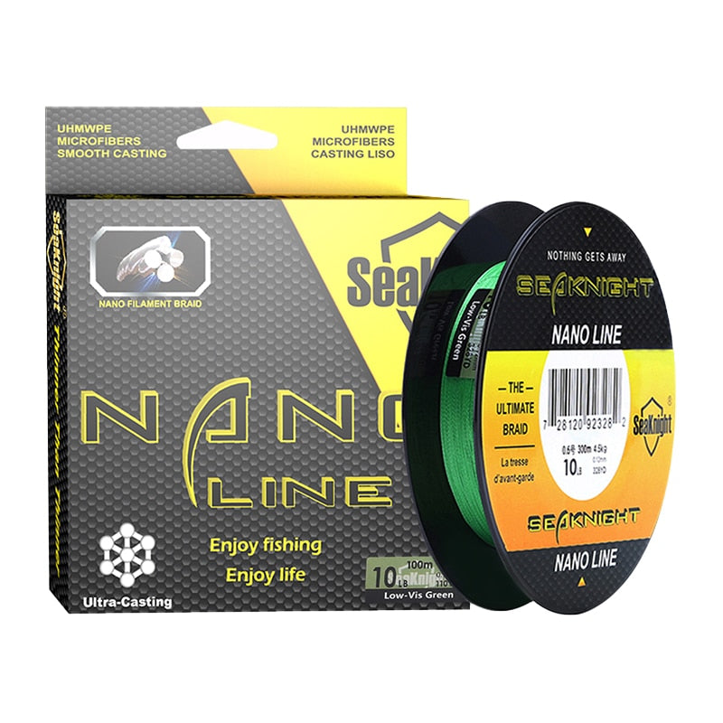 SeaKnight NANO 4-Strand Braided Fishing Line – 100m/300m, 4–10lb, PE Multifilament, 0.07–0.12mm