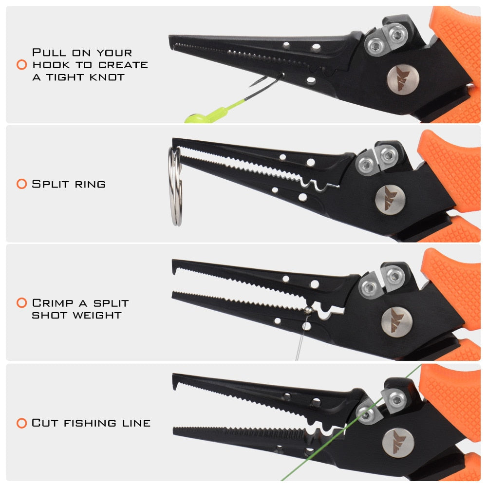 KastKing Fishing Pliers – 420 Stainless Steel, Tungsten Carbide Braid Cutter, Hook Remover, Saltwater