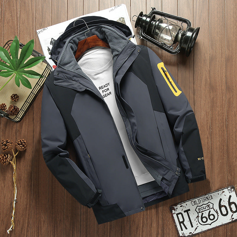 Stormtrooper outdoor three in one detachable autumn and winter fleece warm hiking suit windproof and breathable jacket
