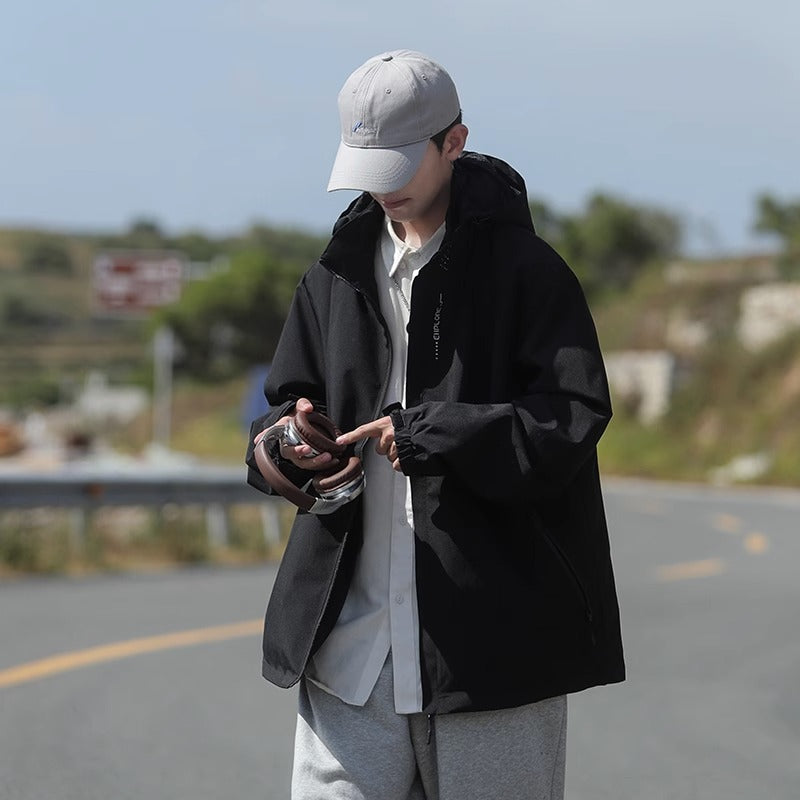 Detachable Hooded Jacket for Men, Outdoor Waterproof and Windproof Hiking Jacket