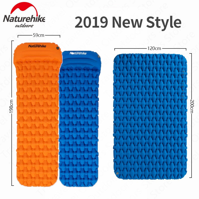 Inflatable Camping Sleeping Pad – Nylon TPU, 59×195cm, Ultralight, with Optional Pillow