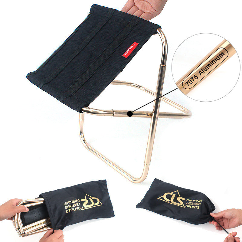 Folding Aluminum Alloy Camping Stool – Portable, Lightweight, for Fishing & Outdoor Use