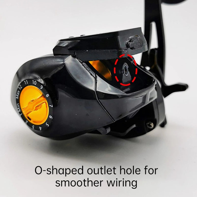 Baitcasting Fishing Reel – 7.2:1 Gear Ratio, Digital Line Counter, Large Display, Bite Alarm