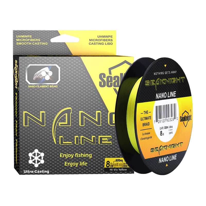 SeaKnight NANO 4-Strand Braided Fishing Line – 100m/300m, 4–10lb, PE Multifilament, 0.07–0.12mm