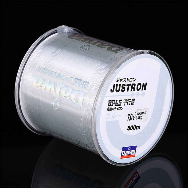 Nylon Monofilament Fishing Line – 500m, Sizes 0.4–8.0, Fluorocarbon-Coated, Sea Fishing