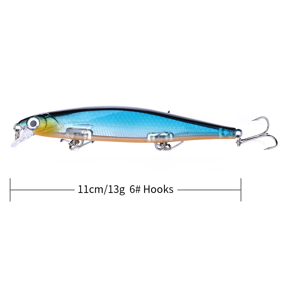 Minnow Crankbait Fishing Lure – 110mm, 13g, Sinking/Floating, for Pike & Bass