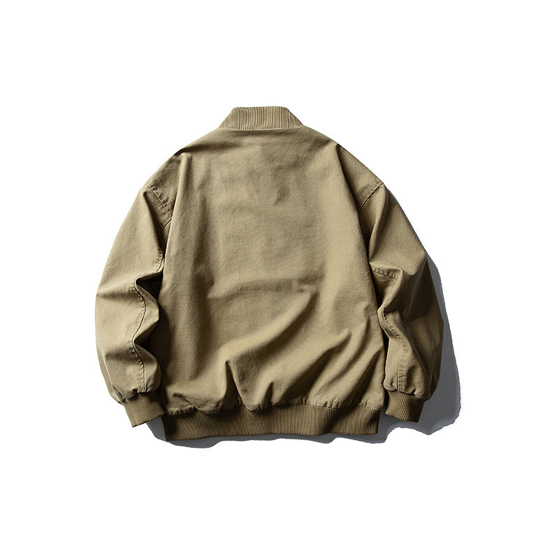 Clean Fit Stand Collar Jacket for Couples Outdoor Hiking Casual Outerwear
