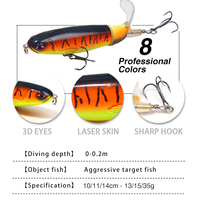 Floating Pencil Fishing Lure – 15g, 11cm, ABS, Propeller Tractor Style