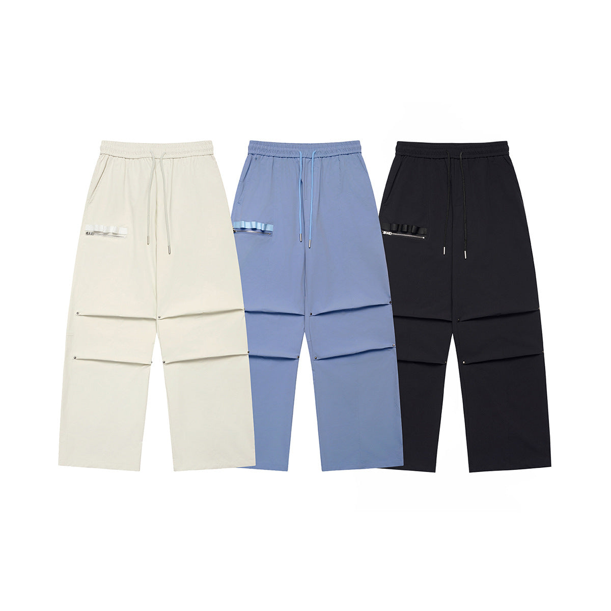 Water-Resistant Hiking Cargo Pants  Loose Drape Wide-Leg Style
