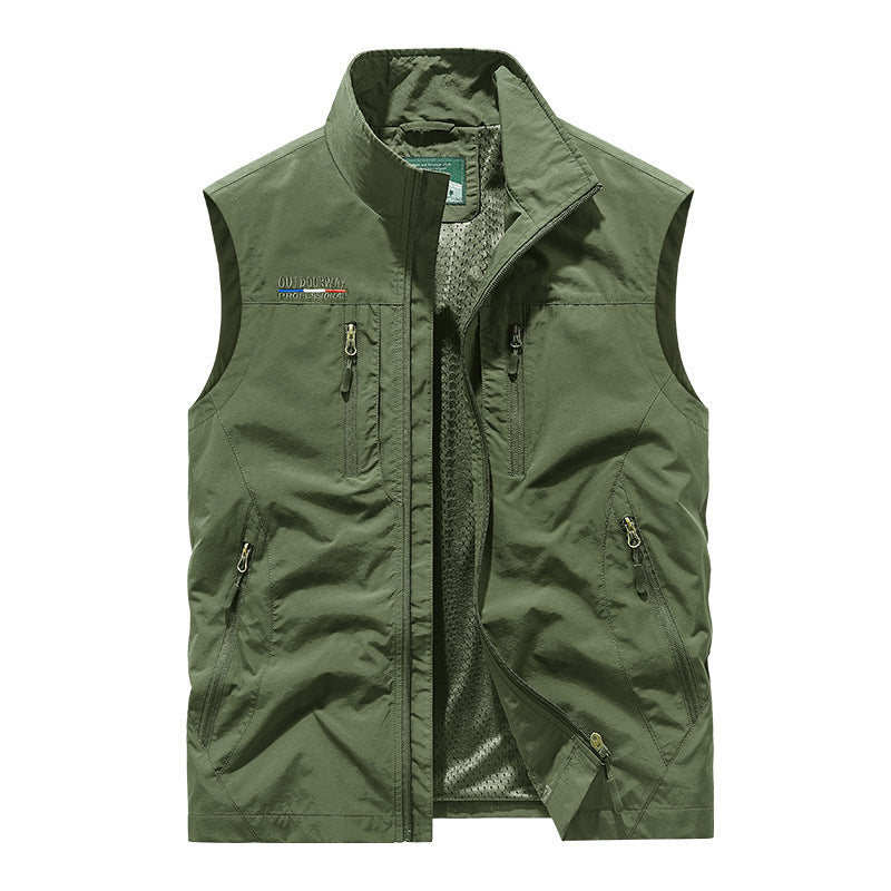 Men's Outdoor Fishing Sleeveless Vest – Multi-Pocket, Large Sizes Available