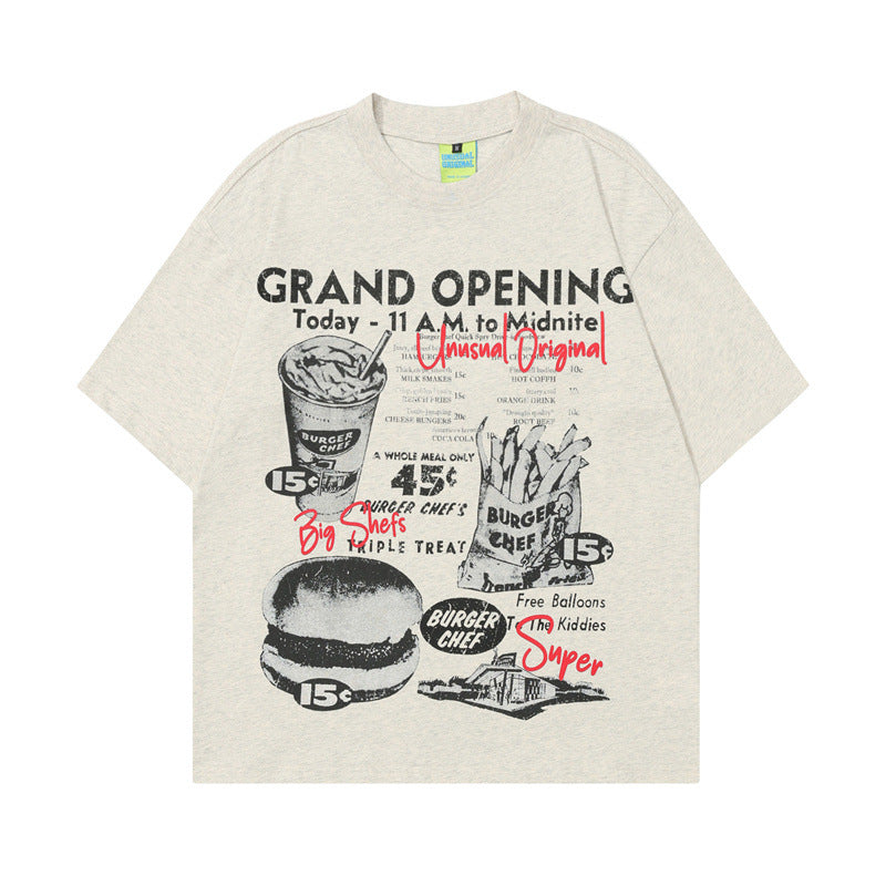 Camping printed men's and women's loose T-shirt