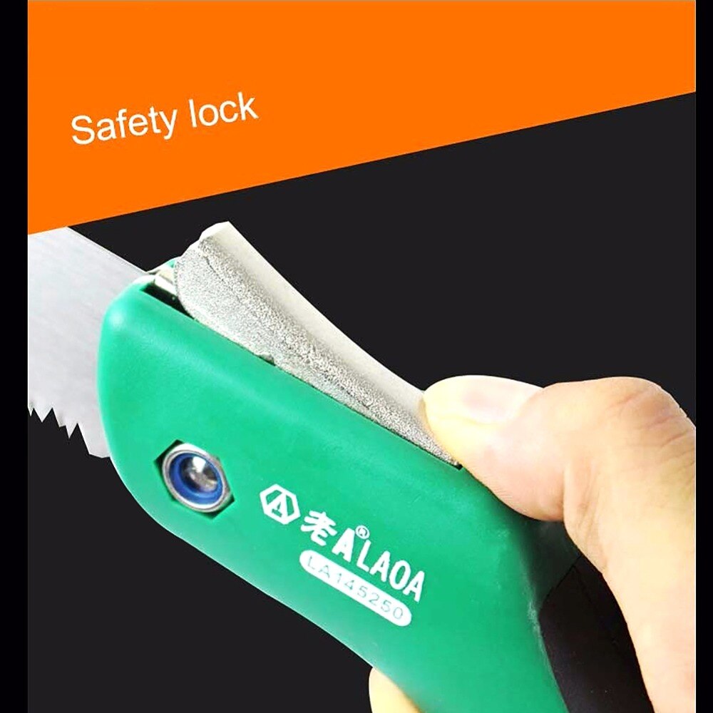 Folding Camping Saw – SK5 Steel, 10 Inch Blade, 250mm, Anti-Slip Handle, Safety Lock