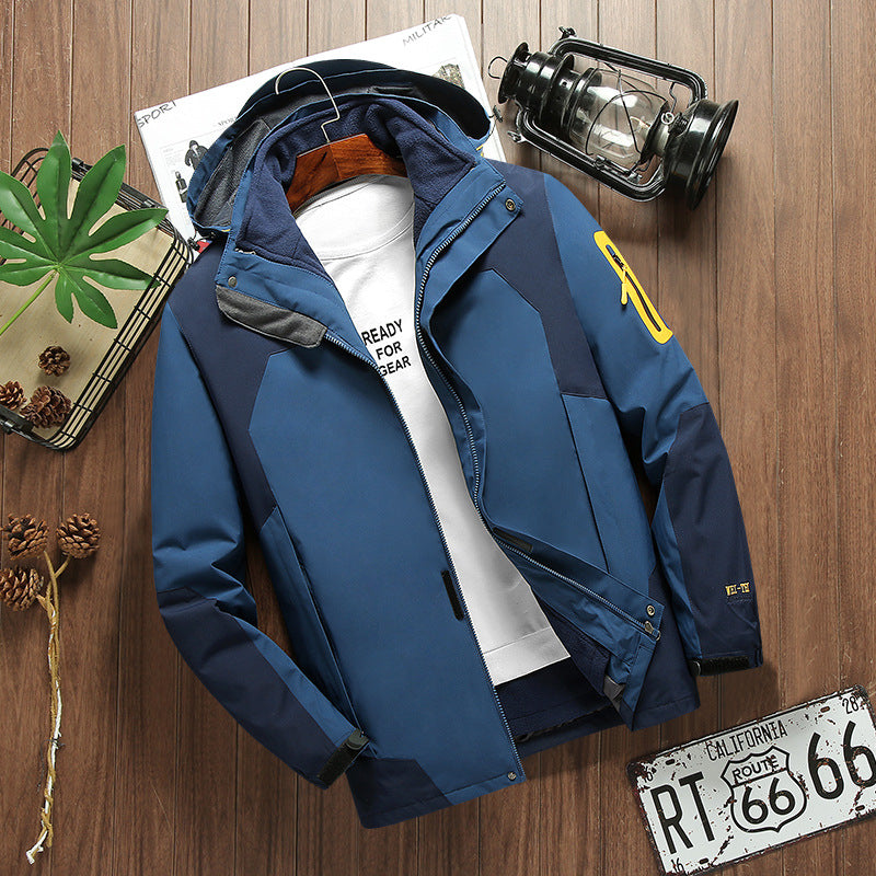 Stormtrooper outdoor three in one detachable autumn and winter fleece warm hiking suit windproof and breathable jacket