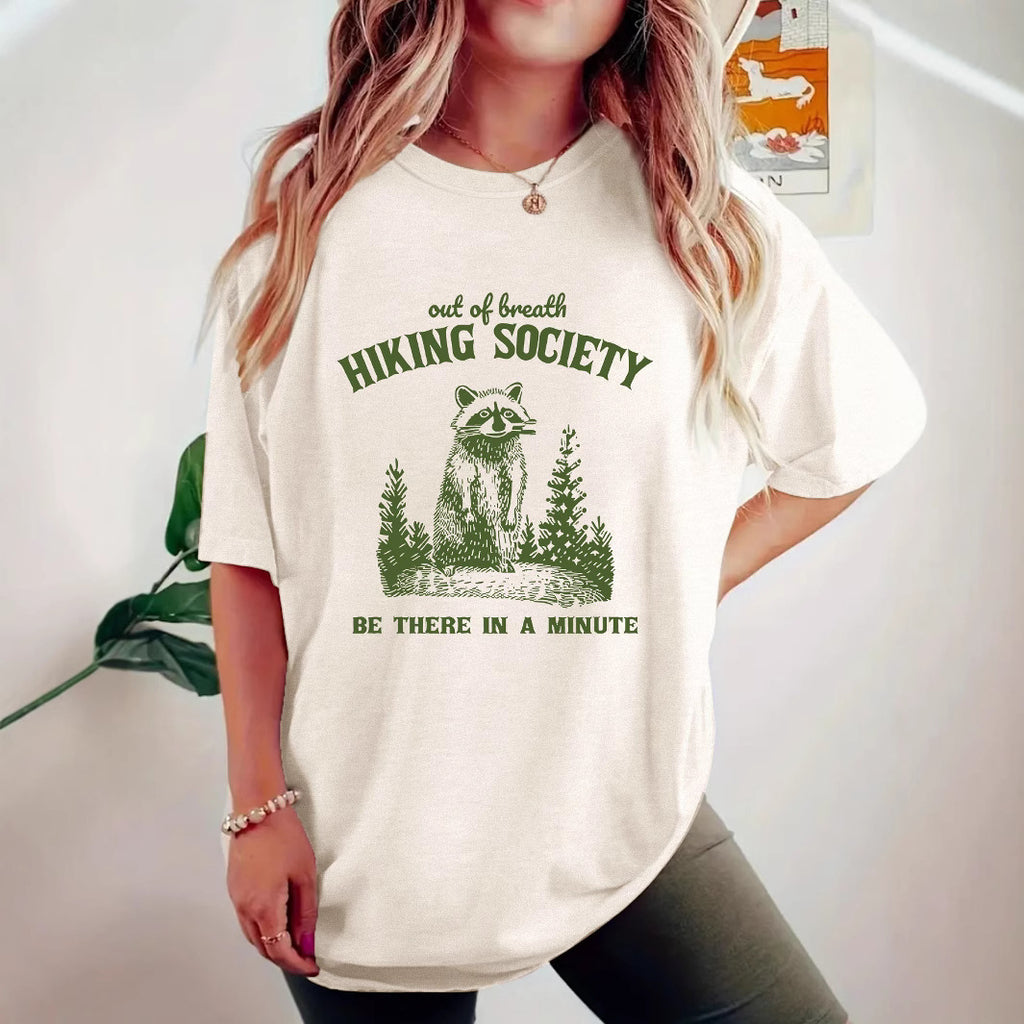 Short sleeved t-shirt printed with HIKING pattern