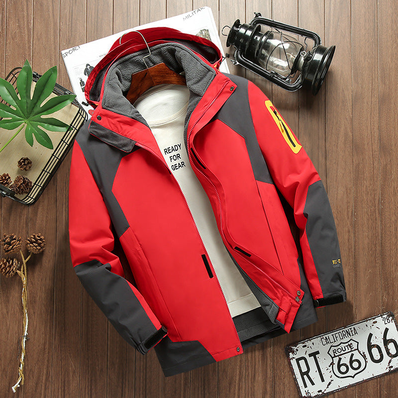 Stormtrooper outdoor three in one detachable autumn and winter fleece warm hiking suit windproof and breathable jacket