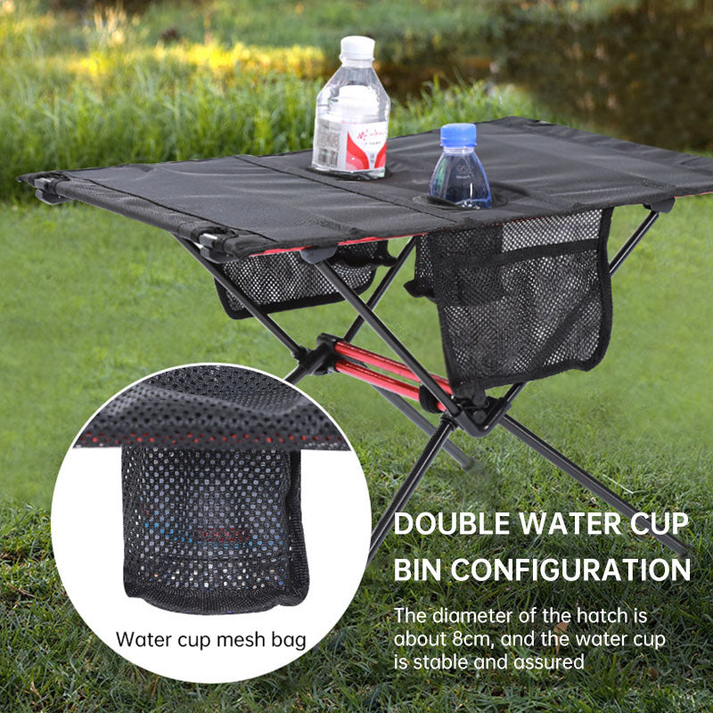 Folding Portable Camping Side Table – Lightweight, Cup Holder, Phone Slot, Storage Bag